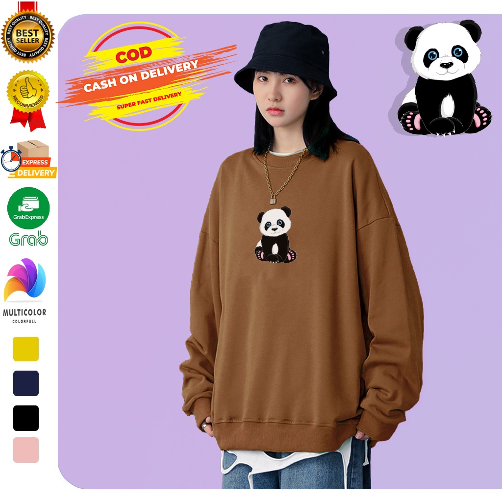 🅳🅵 Sweater Panda Lucu Smile | Sweater Wanita New Product Original Untitres | Dhea Fashion