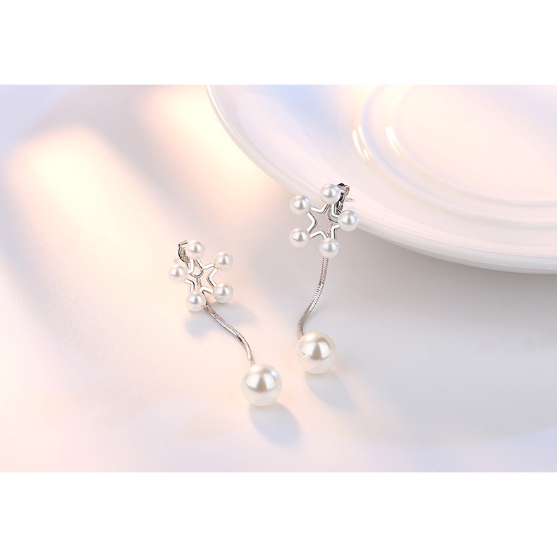 Anting Perak 925 Wanita Pentagonal Anting-Anting Bulat Perhiasan Fashion