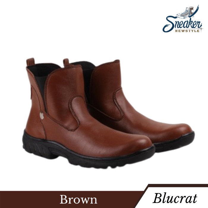 SEPATU SAFETY BOOTS PRIA UJUNG BESI ORIGINAL BLUCRAT VADOS OUTDOOR KERJA LAPANGAN-Brown