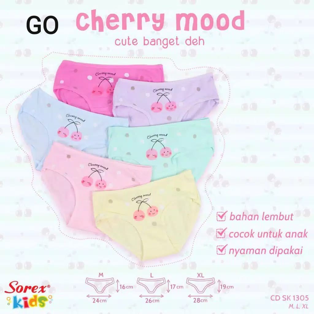 gos SOREX KIDS SK 1305 CHERRY MOOD Celana Dalam Anak Perempuan Sorex Kids