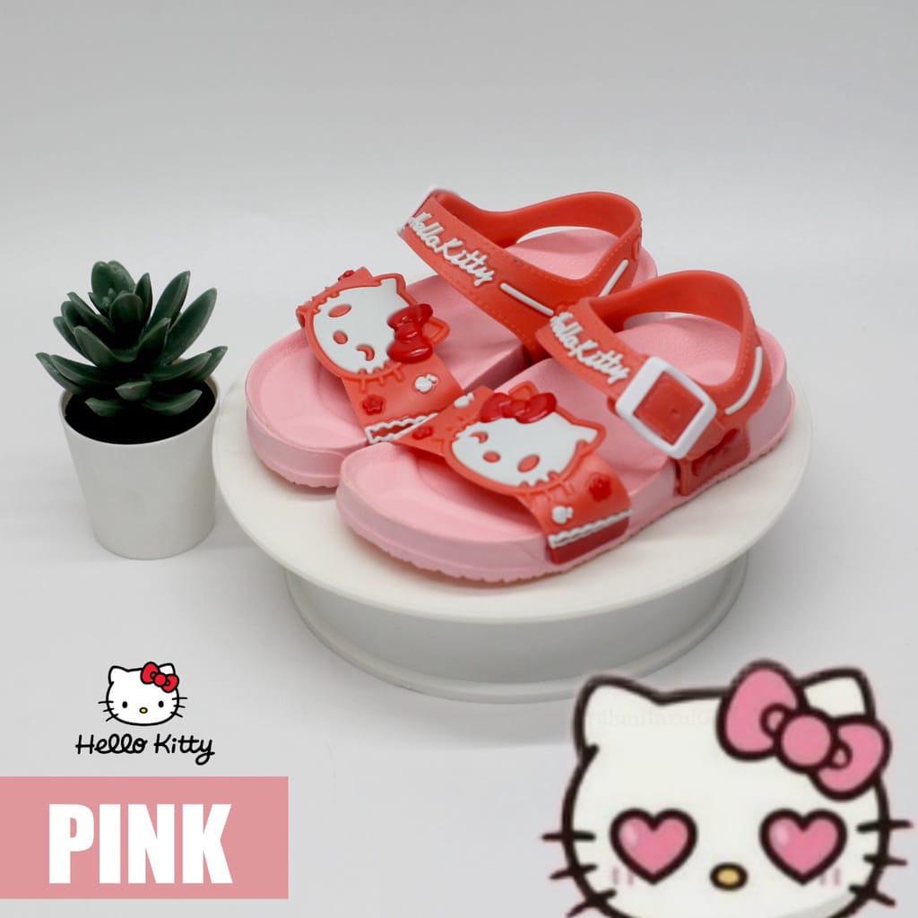 Sandal Anak Perempuan Bahan Karet Tali Karakter Hello Kitty Terbaru! Size 20-25 616-4