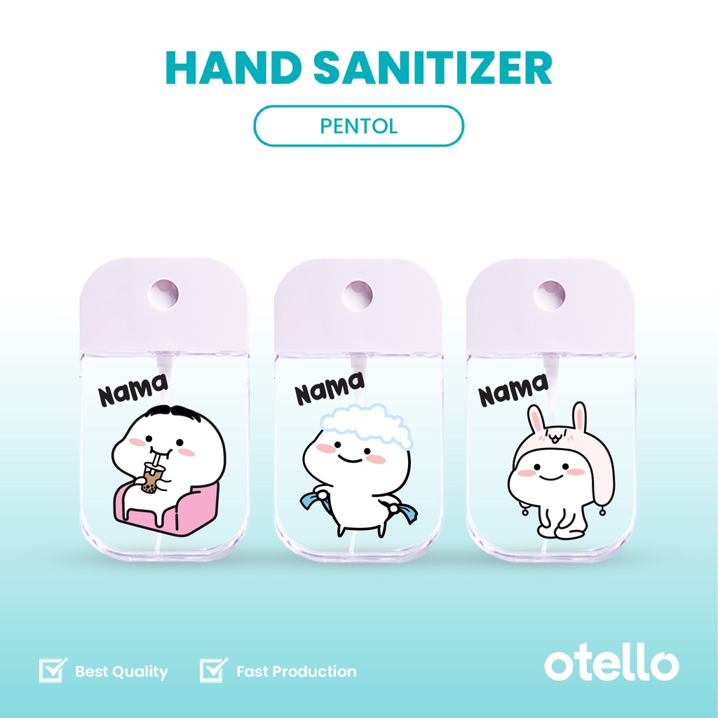 Otello - Custom Pocket Hand Sanitizer Pentol Nama Spray Botol Bottle 45 ML Karakter Lucu