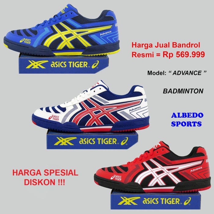 [COD] Sepatu Badminton Bulutangkis AsicsTiger ADVANCE Victor - Putih, 39