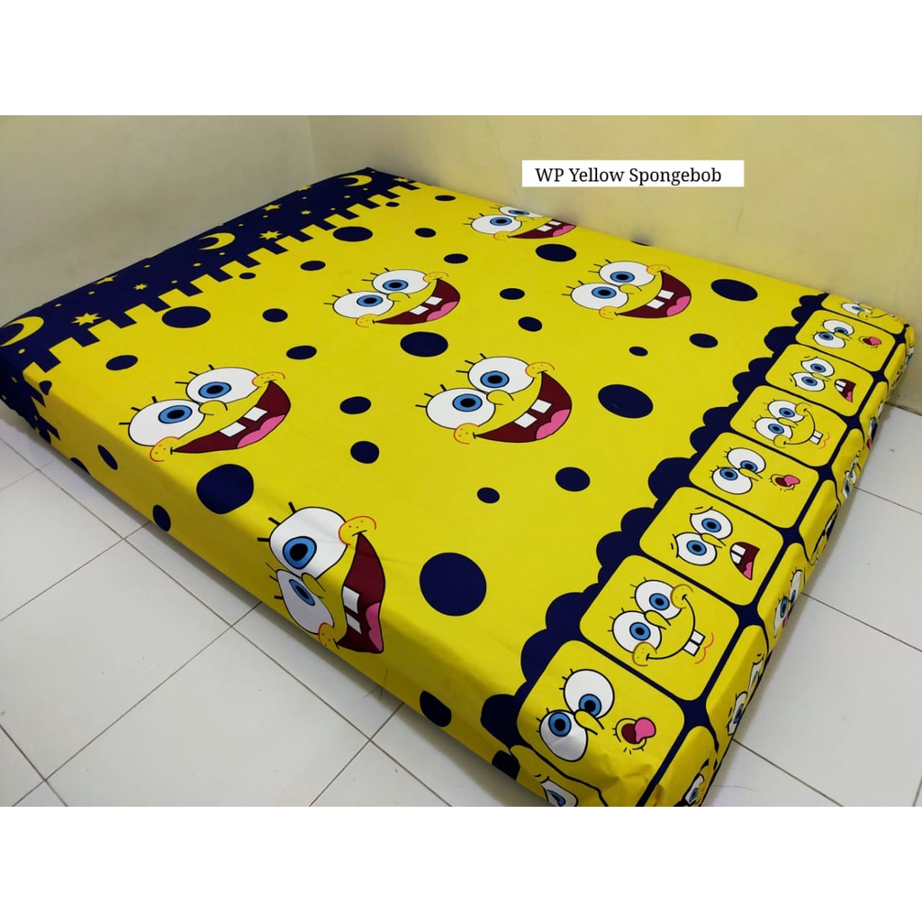 Sprei Waterproof Motif Ukuran 120 160 180 200 / Sprei Anti Ompol-SPONGEBOB