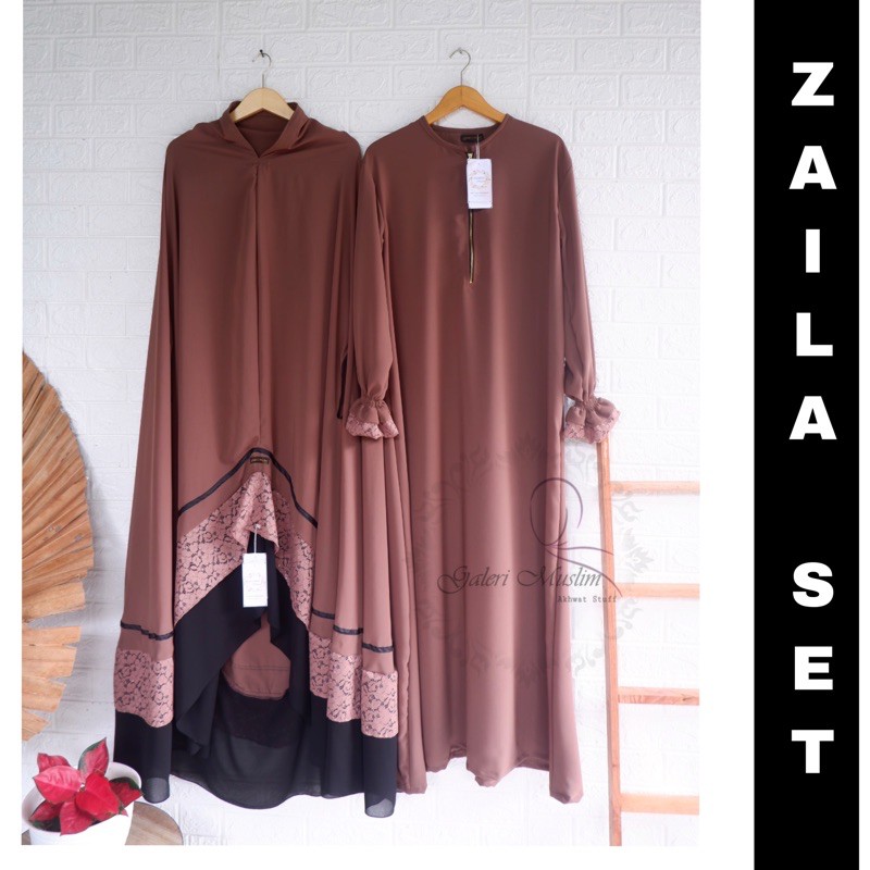 ZAILA SET SYARI (GAMIS SET) KHIMAR SYARI JUMBO PREMIUM