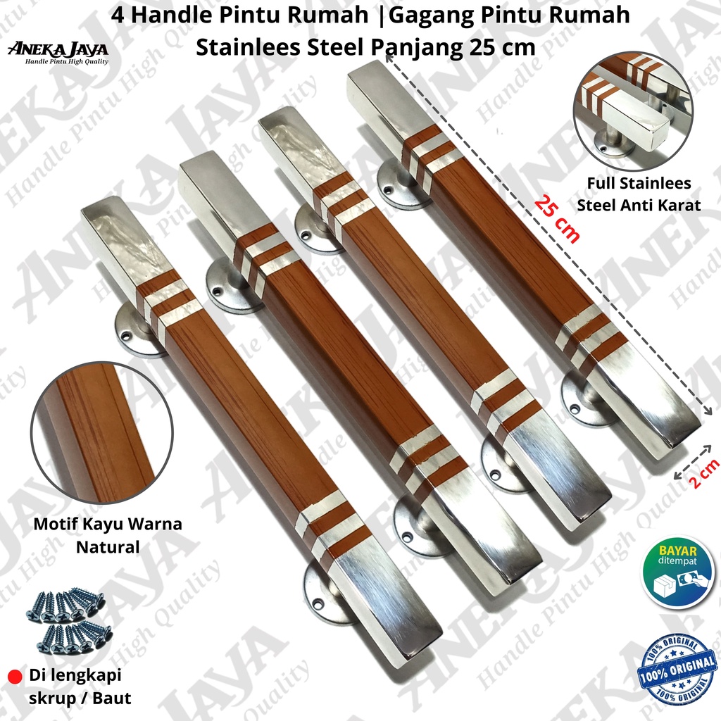 ( 4 Handle pintu ) Gagang Pintu rumah 25 cm | Tarikan Pintu rumah | Pegangan Pintu rumah awet murah anti karat