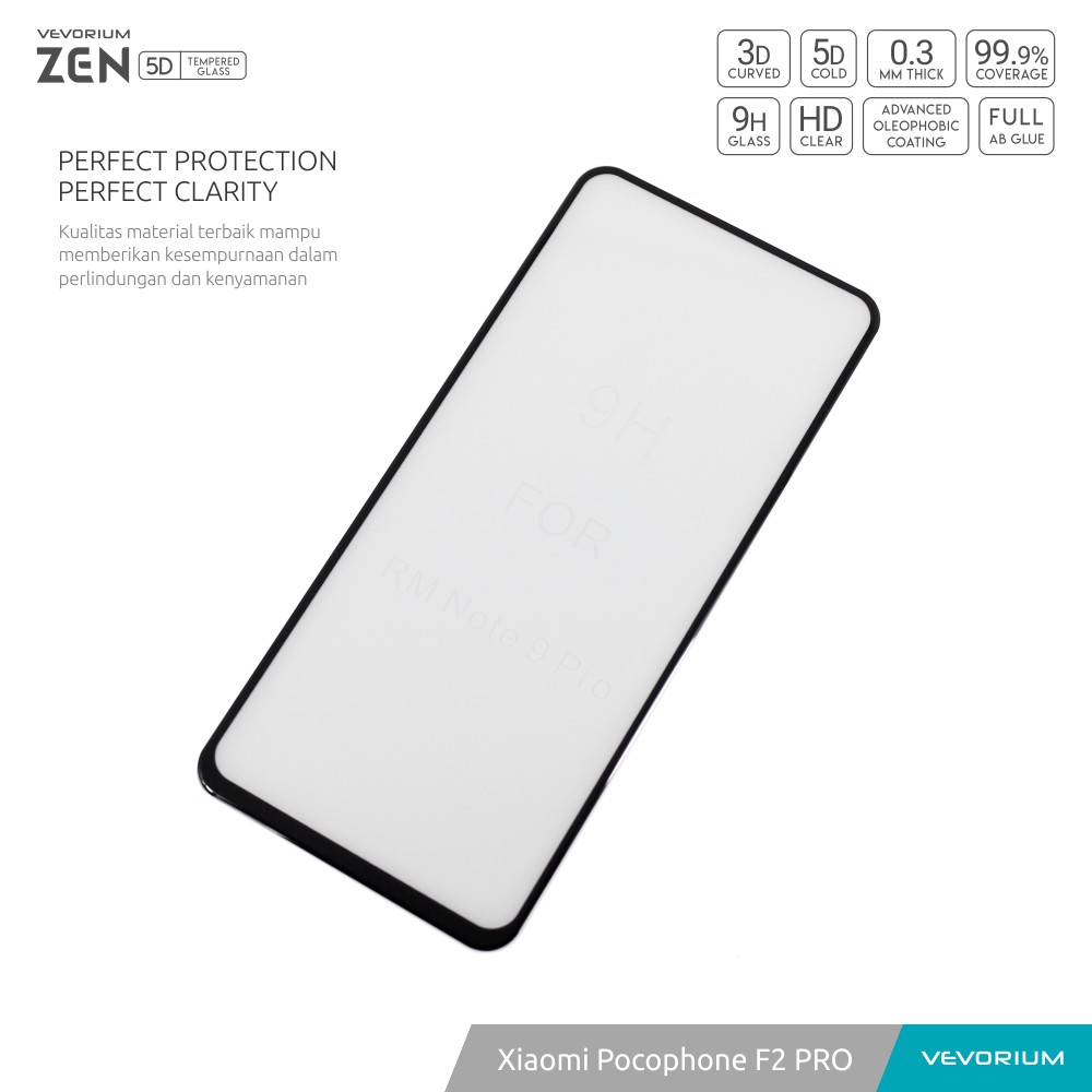 VEVORIUM ZEN 5D Xiaomi Pocophone Poco F2 PRO Full Cover Tempered Glass Anti Gores Kaca Screen Guard