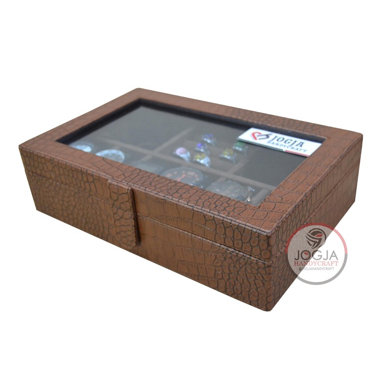 Exclusive Tempat Jam Tangan Mix Tempat Perhiasan Brown Croco