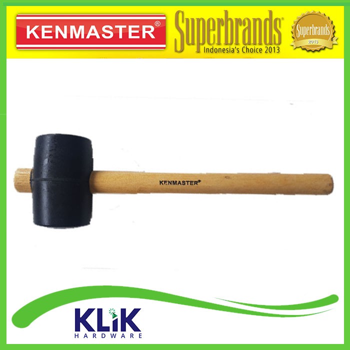 Kenmaster Palu Karet 16 oz Hitam Gagang Kayu