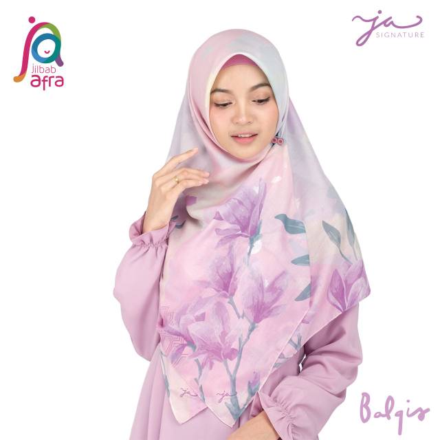 Jilbab Afra Signature - Khimar Segi empat motif syari print premium original aisyah hawa
