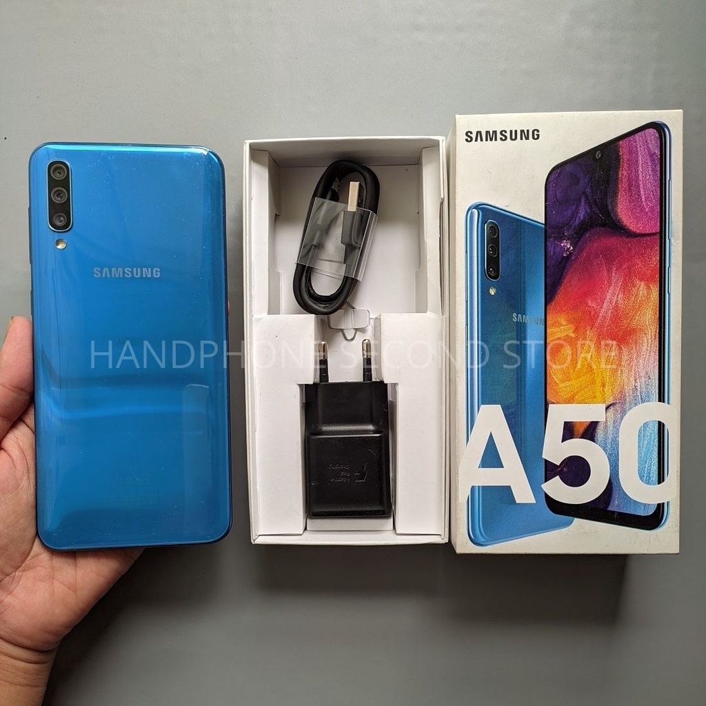 HANDPHONE HP SAMSUNG A50 6/128GB FULLSET NO HEADSET SECOND SEKEN BEKAS MURAH-1