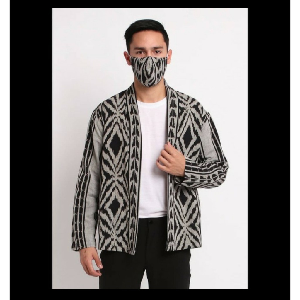 outer tenun kimono tenun kemeja tenun pria kemeja batik KT09