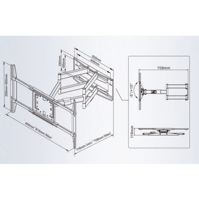 BRACKET 75  - 110  INCH NORTH BAYOU NB  NBSP5   NB SP5  75 -  110 INCH NEW