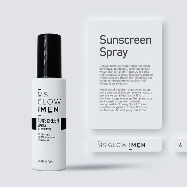 MS GLOW FOR MEN / PERAWATAN WAJAH PRIA / SERUM MEN / CREAM WAJAH UNTUK PRIA / SUNSCREEN MEN / MS GLOW