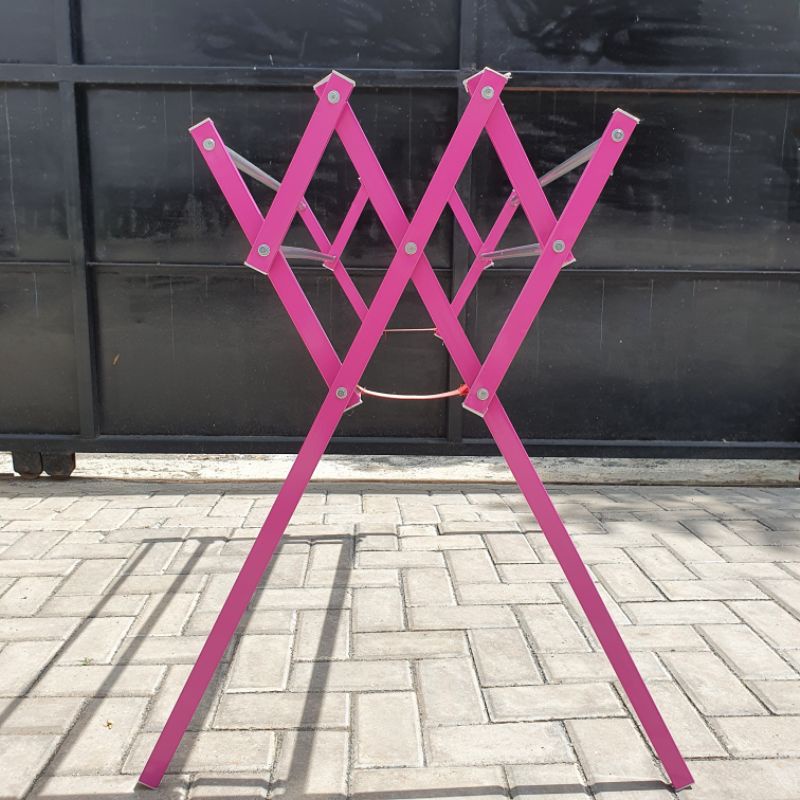 Jemuran Baju / Pakaian / Handuk Aluminium Warna Jumbo 100 Cm - Pink