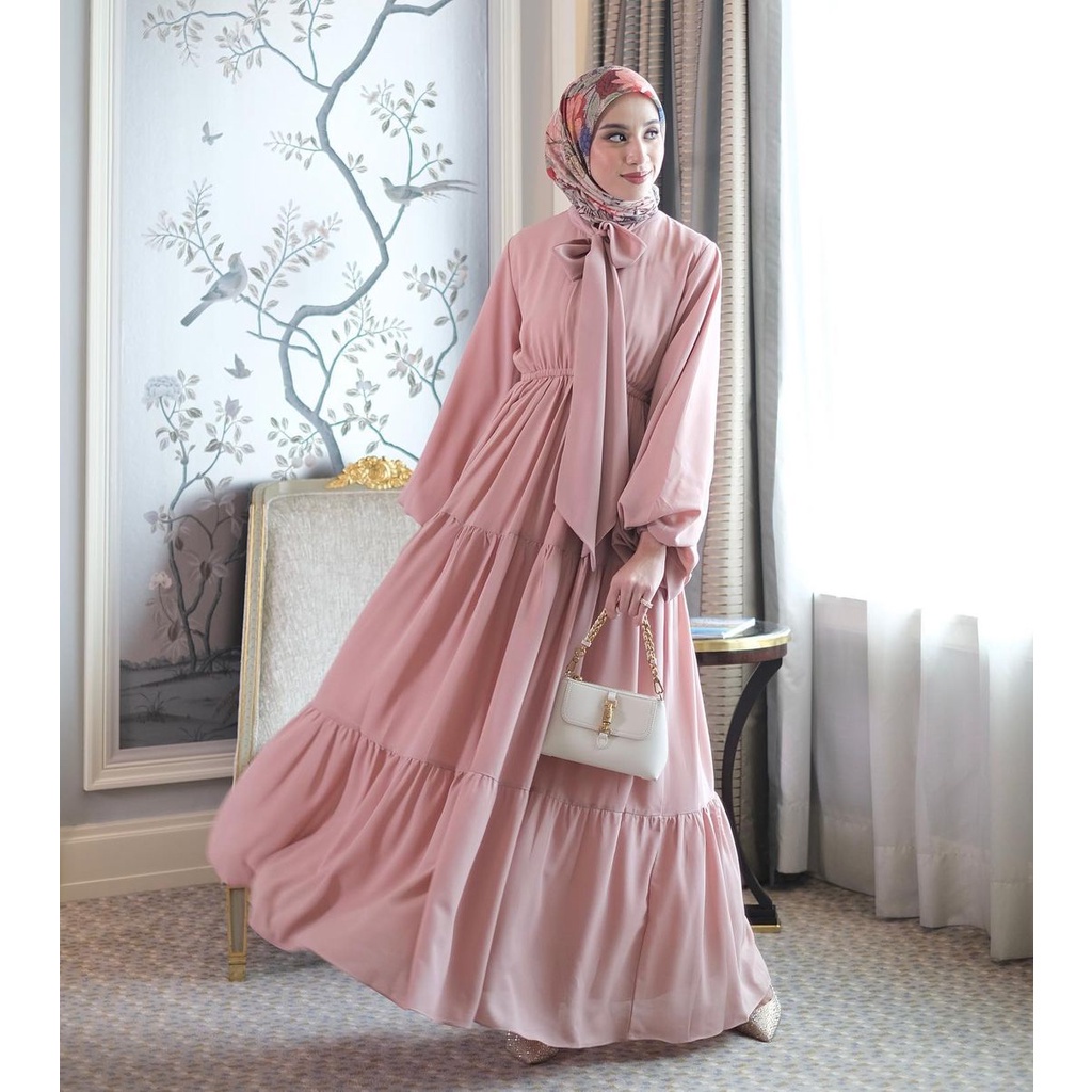 Gamis Blesia Ruffle Maxi Dress Wanita