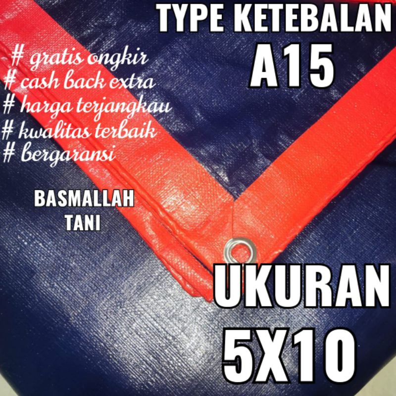 TERPAL PLASTIK A15 UKURAN 5x10 METER MERK TRECK