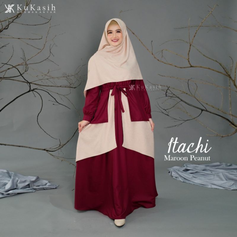 GAMIS ITACHI SET DRESS LEBARAN MUSLIM ORIGINAL BY KUKASIH BAJU LEBARAN TERBARU GAMIS SYARI SYAR'I
