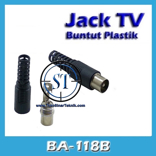 BA-118B Jack Antena Buntut Plastik Colokan Antena Tv Body Plastik ujung Besi Buntut Cowok Male Jantan