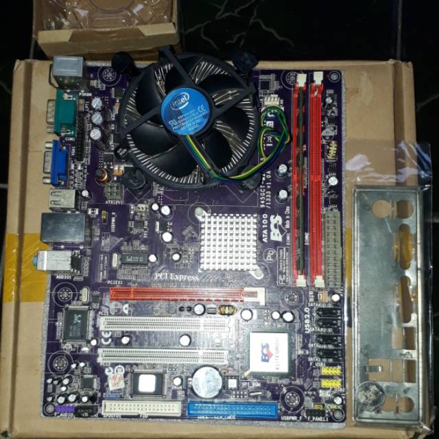 Paketan Motherboard ECS 945GCT-M2 + RAM DDR2 2GB + Processor Intel Core 2 Duo E8400