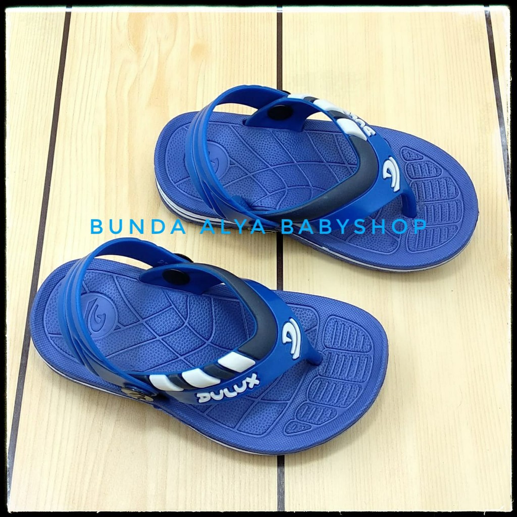 Sendal Anak Laki Laki Jepit Usia 6 Bulanan Karet BIRU Elastis - Sepatu Sandal Jepit Anak Cowok Alas Karet Anti Licin Size 20