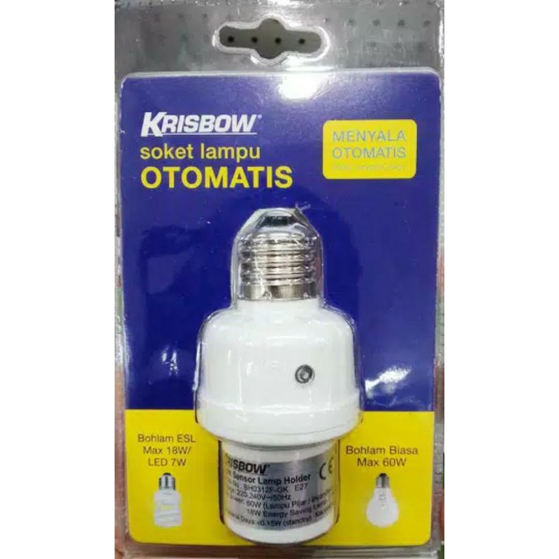 KRISBOW FITTING E-27 SOCKET LAMPU SENSOR OTOMATIS/ACE LAMP HOLDER SENSOR/ACE FITTING SENSOR CAHAYA