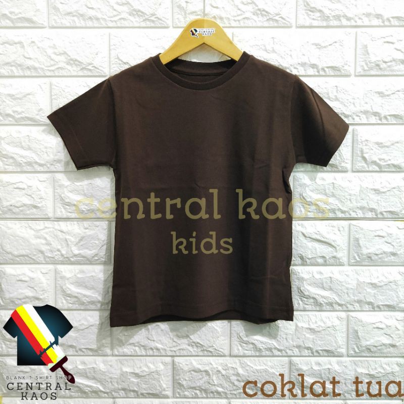KAOS POLOS / BAJU POLOS anak-anak Coklat Tua Cotton Combed 30s Premium
