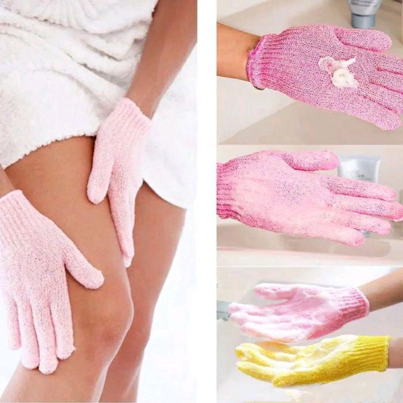 Sarung tangan Mandi scruber Sarung Tangan Bath Glove Exfoliating Bath scrub Gloves Sponge Spons