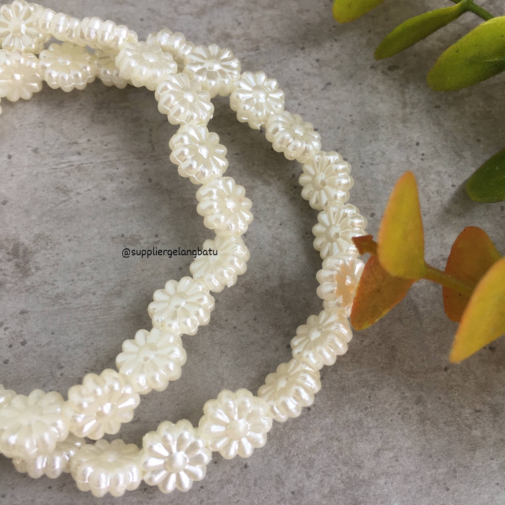 GELANG Mutiara Sintetis BUNGA MATAHARI WHITE PEARL kado aksesoris