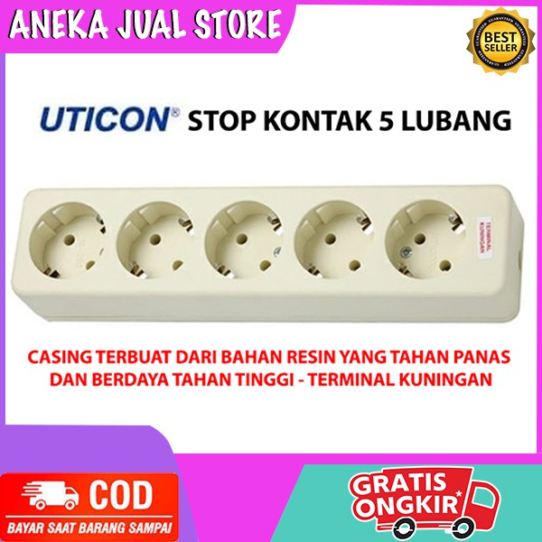 STOP KONTAK 5 LUBANG UTICON