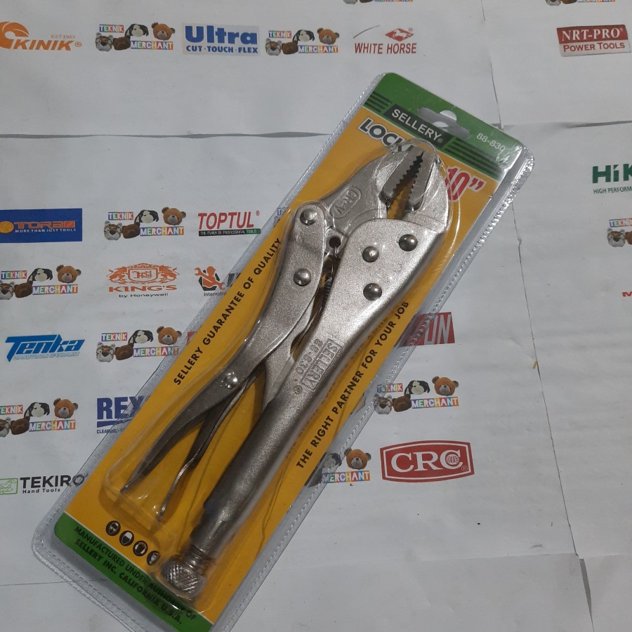 Tang Buaya Bais Penjepit rata Straight Jaw 10" Sellery bulat curve