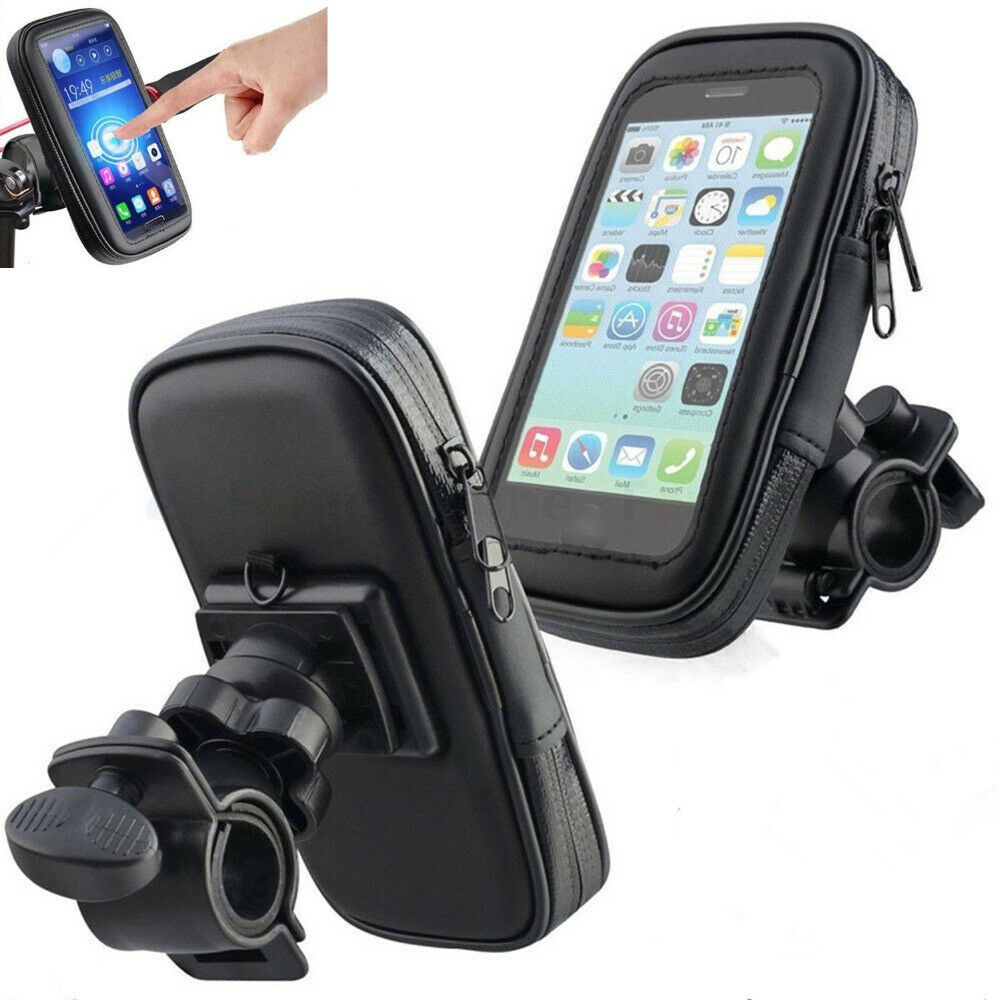 Dudukan Handphone MOTOR Sepeda SIDE Mirror HANDLE BAR Tahan Hujan WATERPROOF Phone Holder Phone Pouch Holder Mirror Stand Mount Phone Case Bag Cover Dudukan Stang