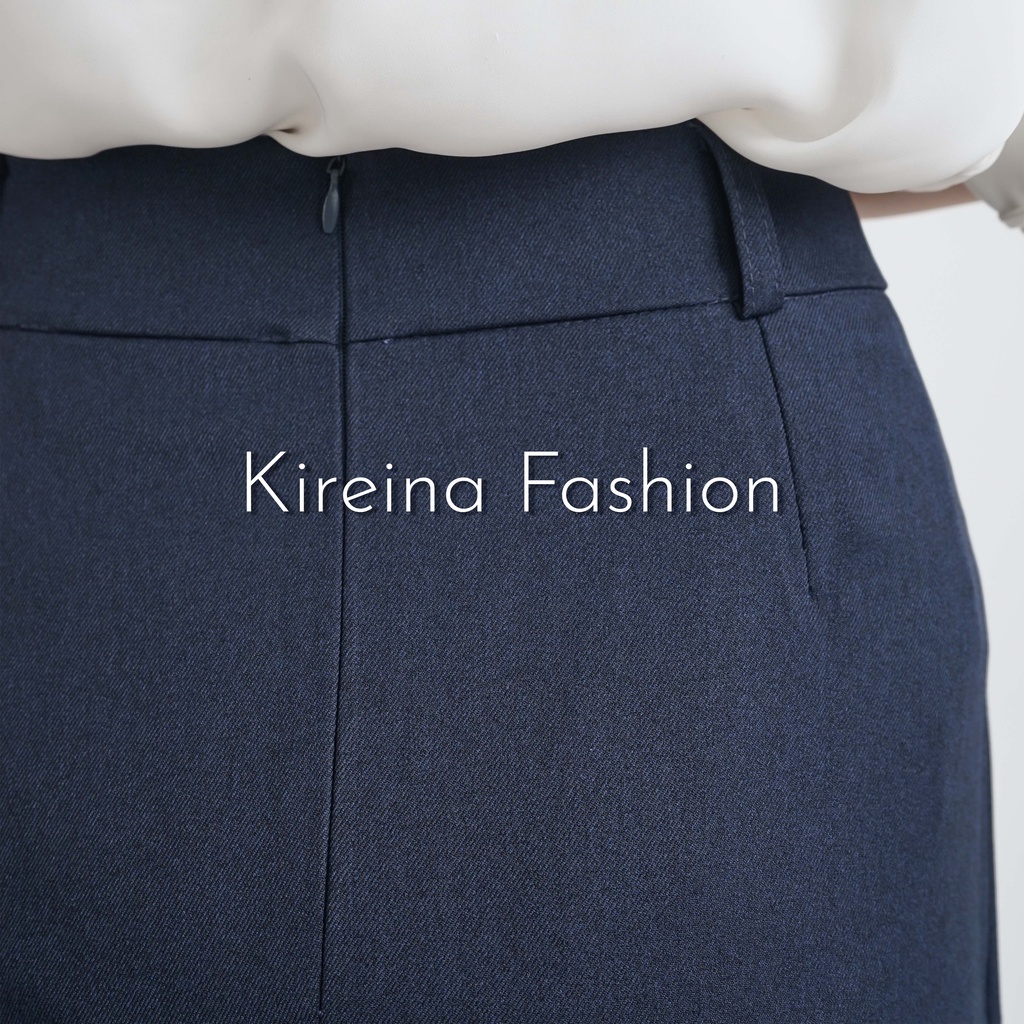 Rok Kerja Wanita Line A Rok Kantor Wanita Polos Maxi Skirt | Kireina Fashion