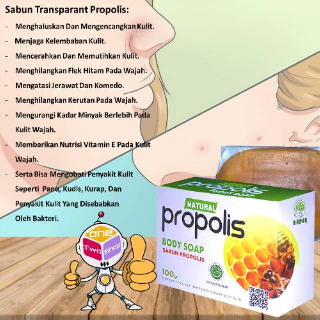 Sabun propolis pencerah kulit jerawat komedo gatal jamur tinea alergi eksim exim terlaris
