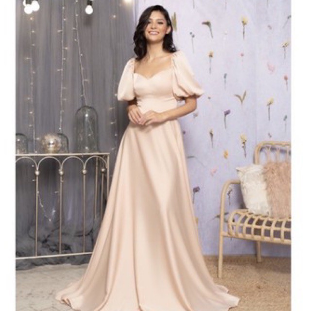 Jual Honey Longdress Satin Party Dress Dress