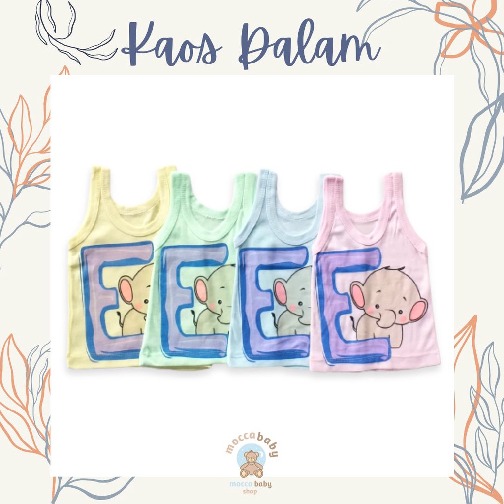 MBSS - SINGLET MOTIF WARNA Harian Karakter Anak Kids SIZE 0-3 Tahun / Kaos Dalam Motif Kartun Unisex SS4