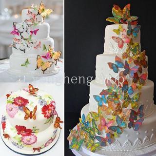 100 / 360pcs Topper Kue Bentuk Bunga Butterfly Untuk Dekorasi Pesta Pernikahan