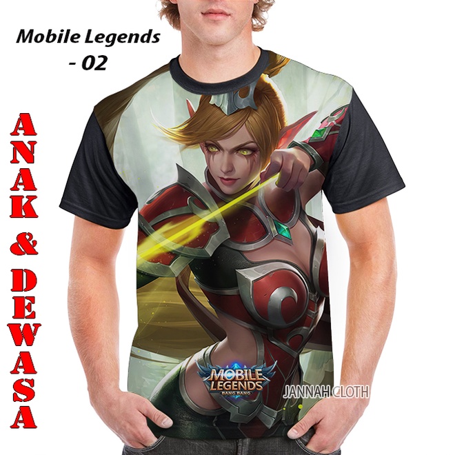 Kaos Mobile Legend Miya Burning Bow Skin Elite Printing Kode ML02