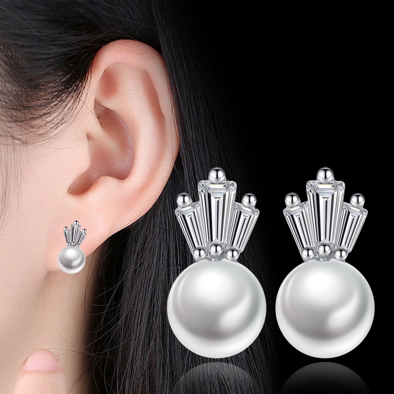 Anting Perak 925 Wanita Perak Mahkota Fashion Perhiasan/Subang Telinga anting perempuan