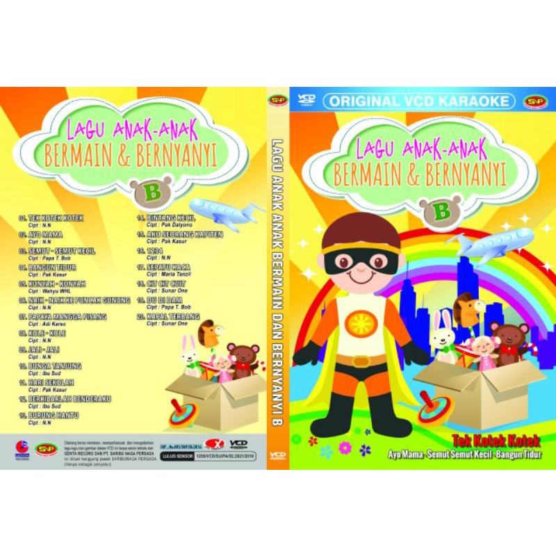 Kaset lagu anak original vcd karaoke lagu anak-anak bermain & bernyanyi B