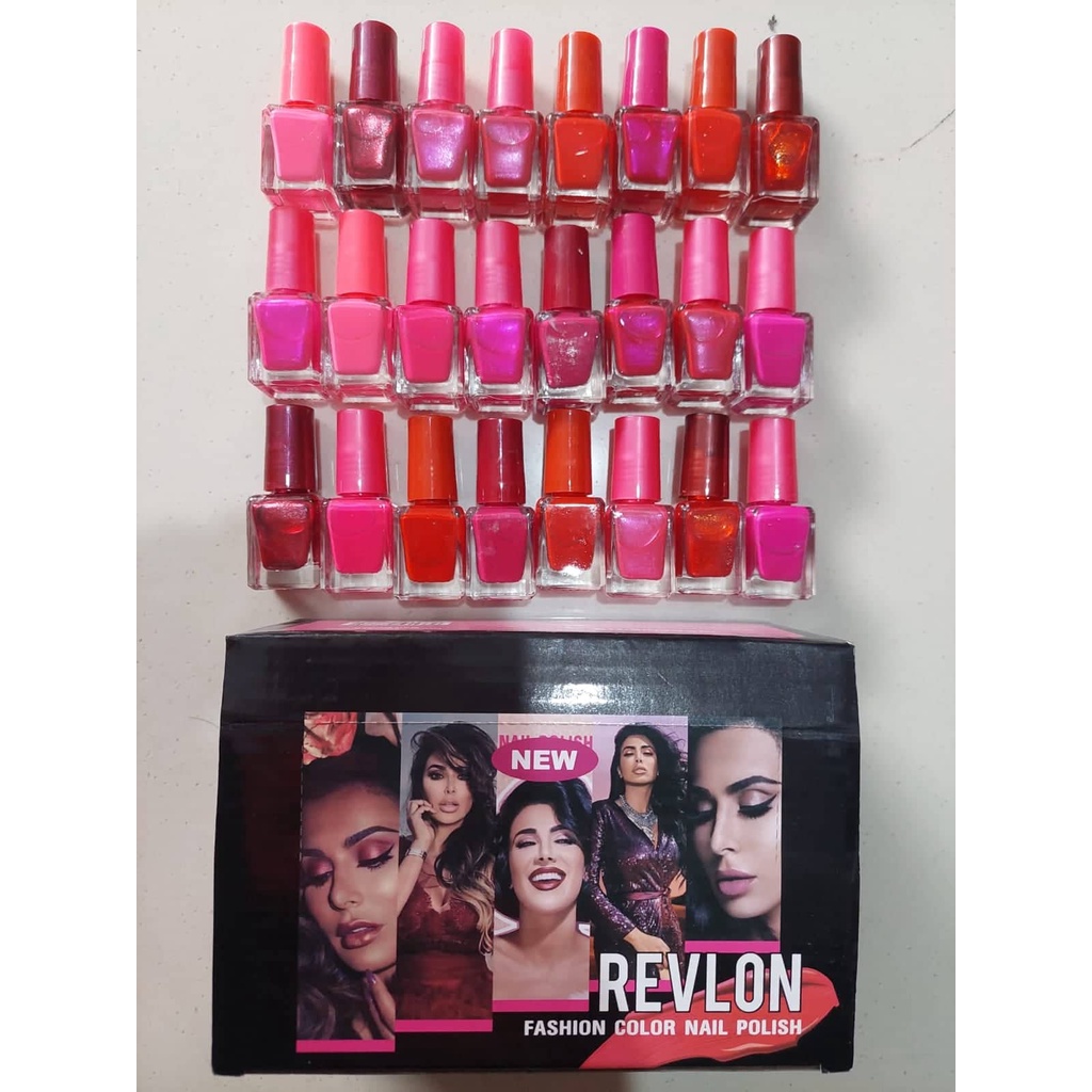 [ 24 PCS ] KUTEK REVLON / HUDA - KUTEKS REVLON - FASHION COLOR NAIL POLISH - ALL COLORS / NUDE / GLITTER / HITAM