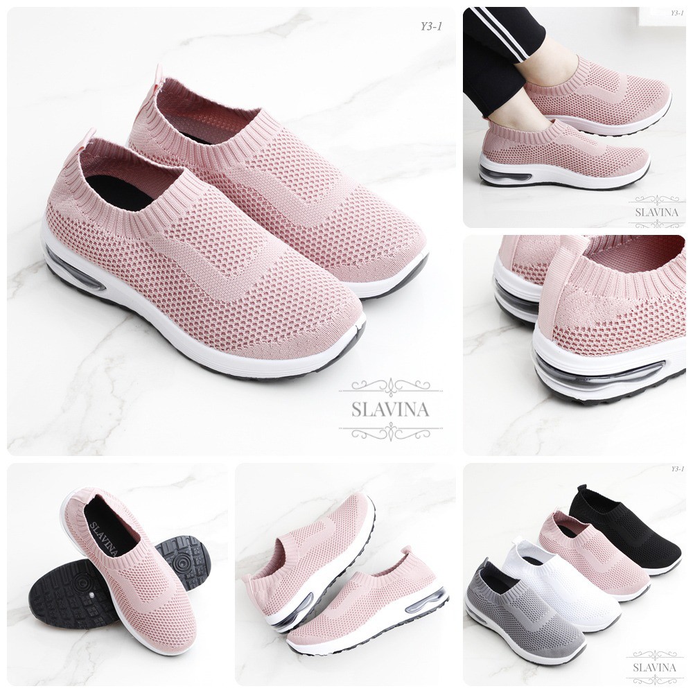BESTSELLER Sepatu Slavina Y3-1 Sneaker Slip On FlyKnit Original