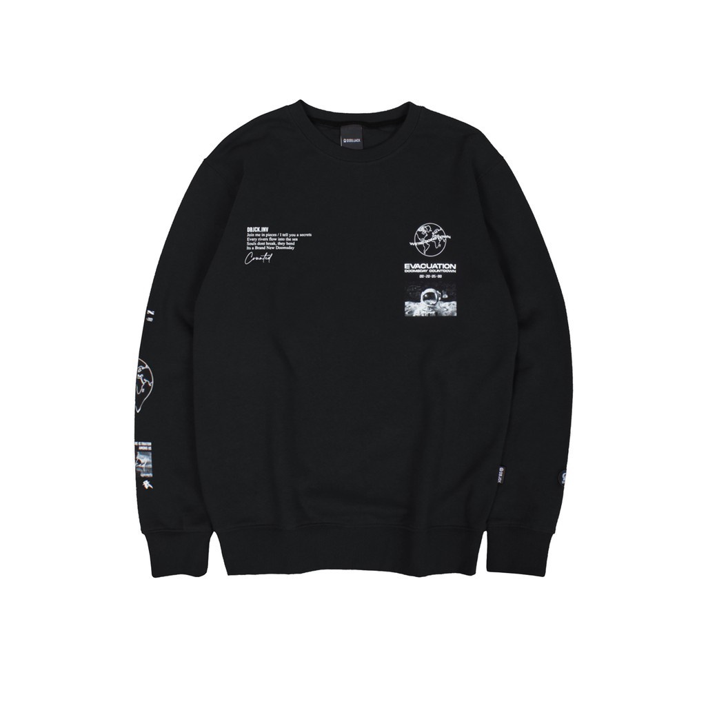 Dobujack Sweater Little Logo Abstract Black Crewneck