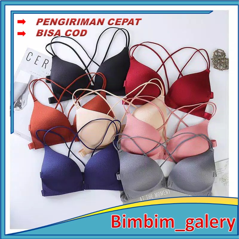 Bra Wanita Bralette Push Up Tanpa Kawat Kancing Depan bra import push up one piece seamless BH bimg