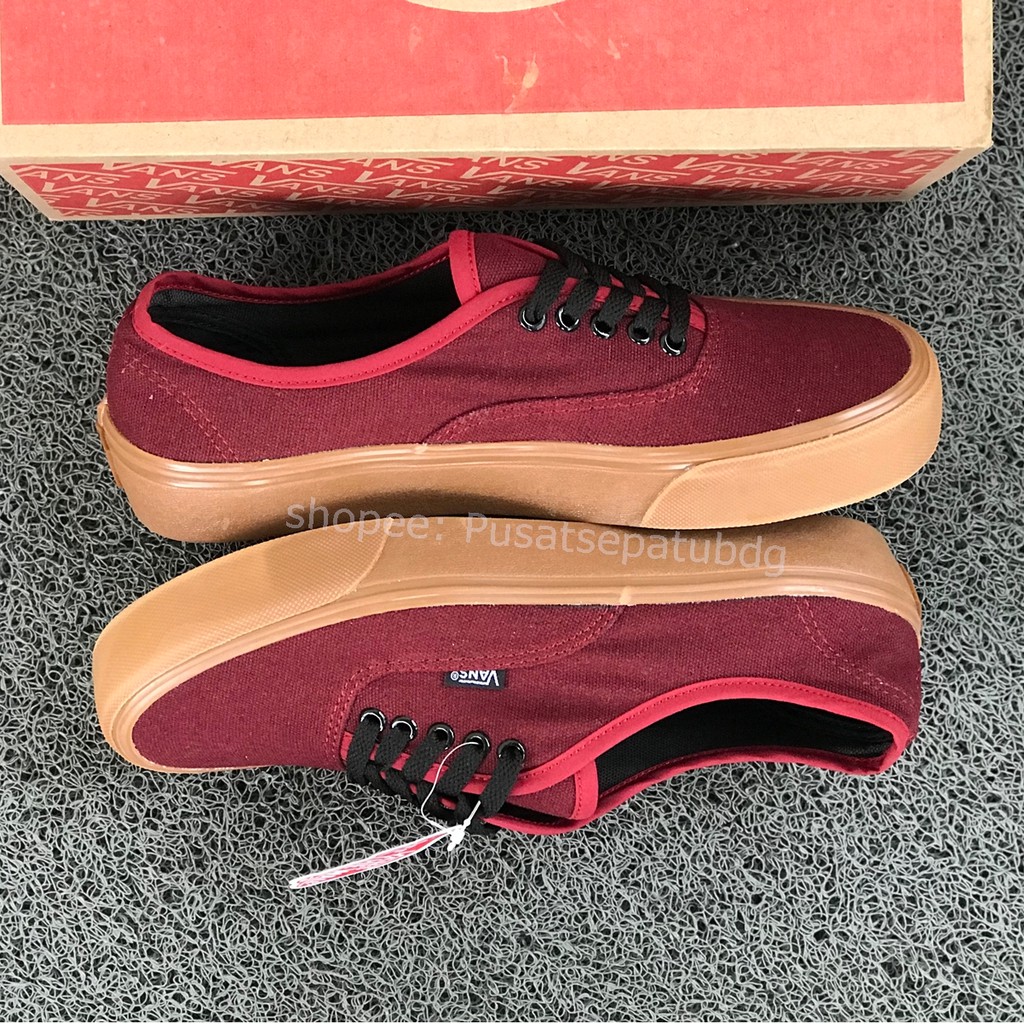 SEPATU VANS AUTHENTIC MAROON GUM WAFFLE DT