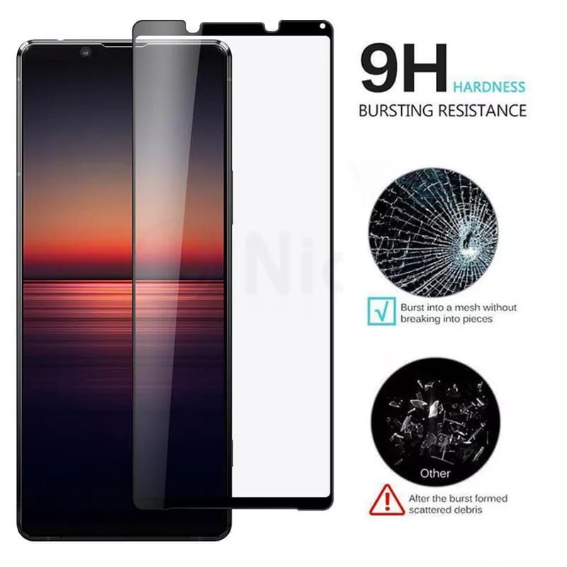 Tempered glass Sony xperia 1ii Mark 2 Full Cover Persisi Hitam docomo Au Softbank global