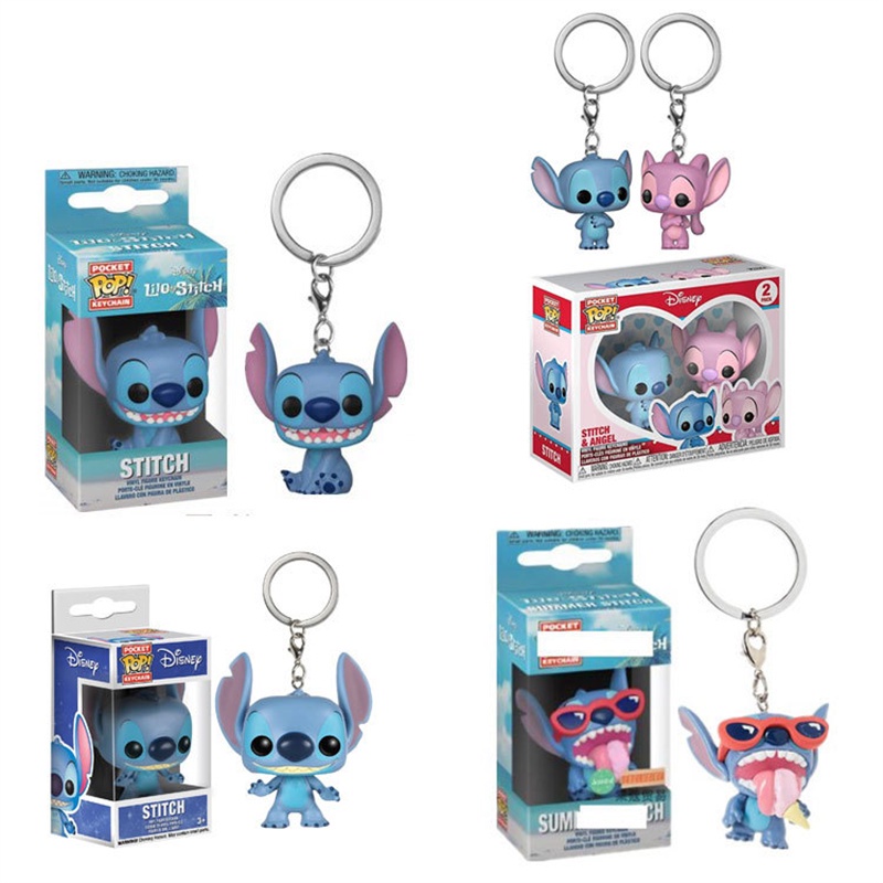 Funko POP Gantungan Kunci Bentuk Boneka Stitch Bahan PVC Untuk Hadiah Ulang Tahun Anak / Dewasa