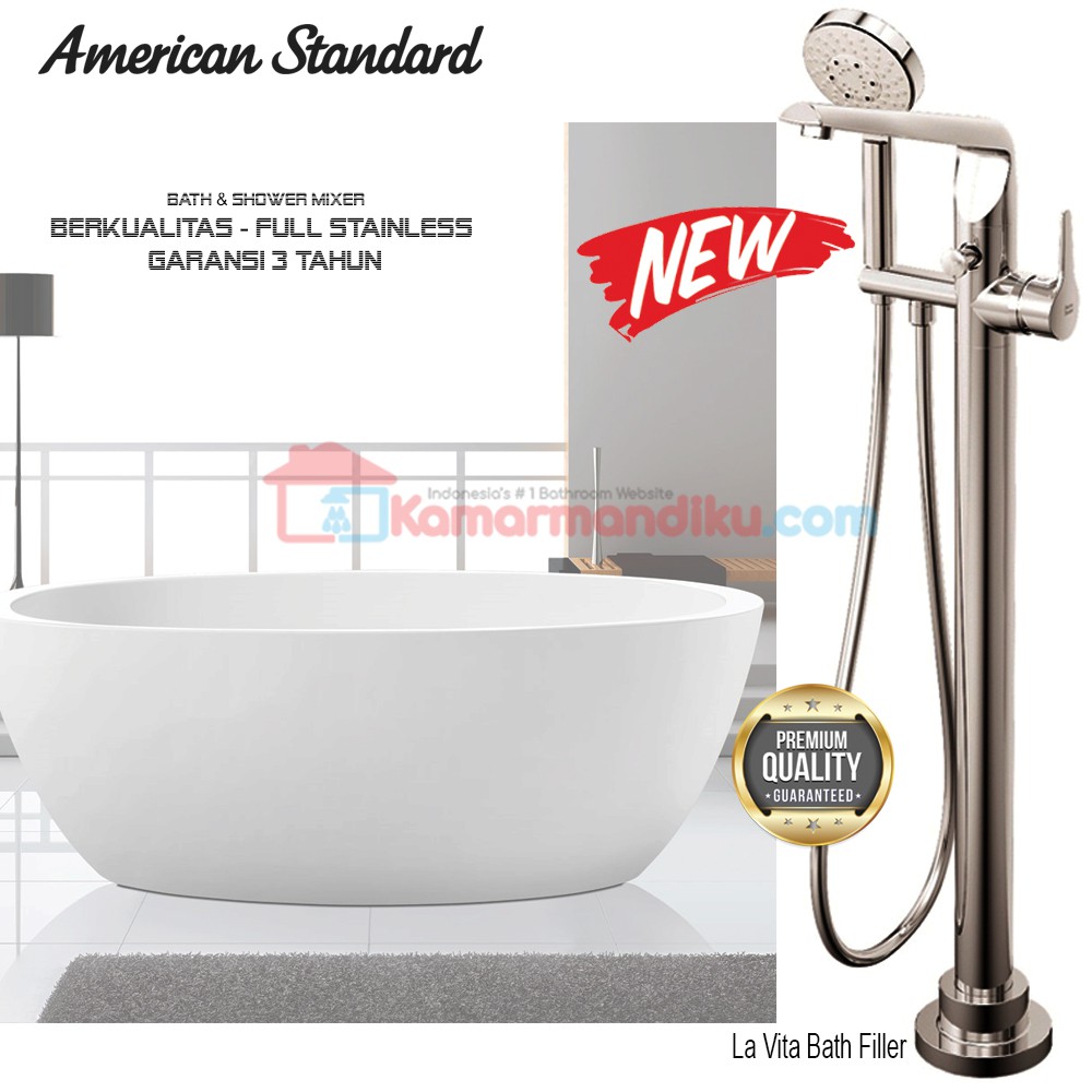 American Standard Kran Bathtub Free Standing La Vita Fsd Bath Filler Shopee Indonesia Harga bathtub american standard