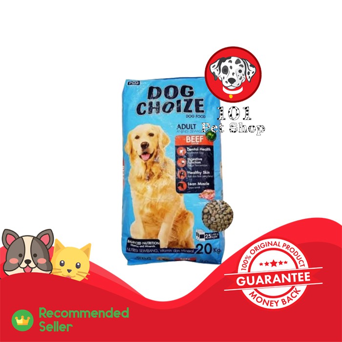 MAKANAN ANJING DOG CHOIZE BEEF 20KG (KHUSUS GOSEND &amp; GRAB)