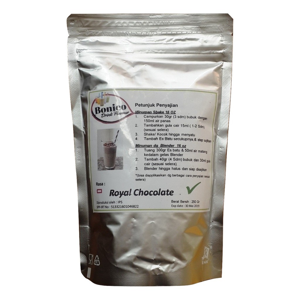 

BONICO ROYAL CHOCOLATE Powder 250 Bubuk Minuman Drink Powder Ice Blend coklat manis kekinian